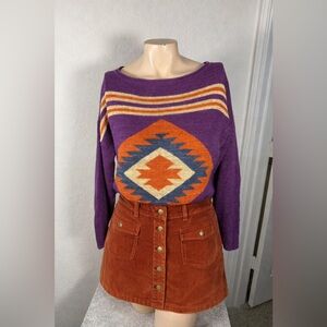 EUC Chaps Southwestern Knit Sweater Purple Size Small